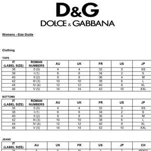 dolce gabbana belt size chart